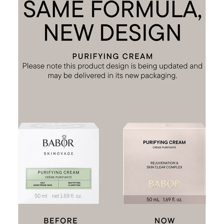 Babor Purifying Cream 50 ml rensende dagcreme der giver ren hud vist med et nærbillede af en lyserød blomst