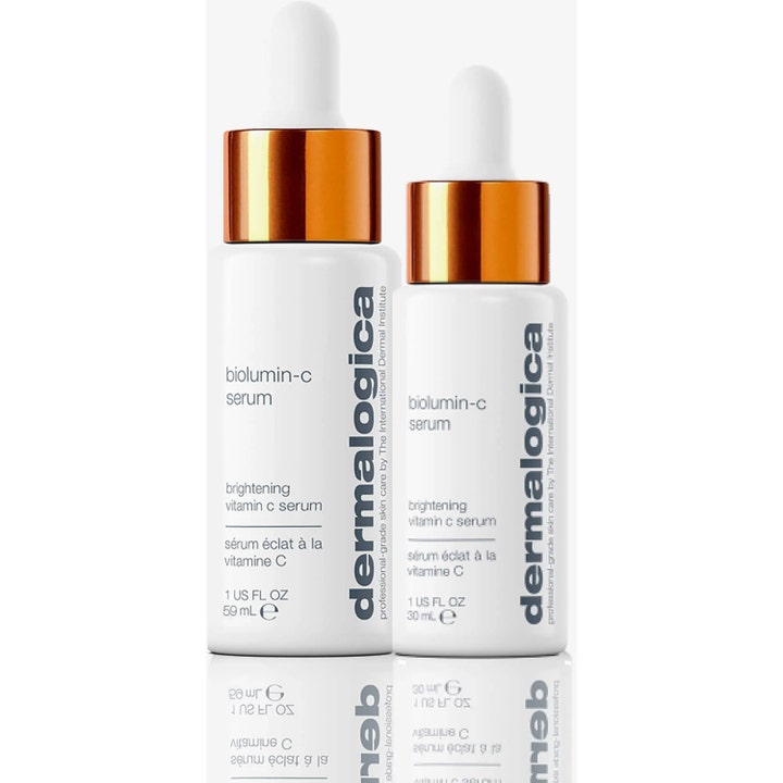 Dermalogica Biolumin-C Serum 59 ml brightening serum i to hvide flasker med kobberfarvede låg