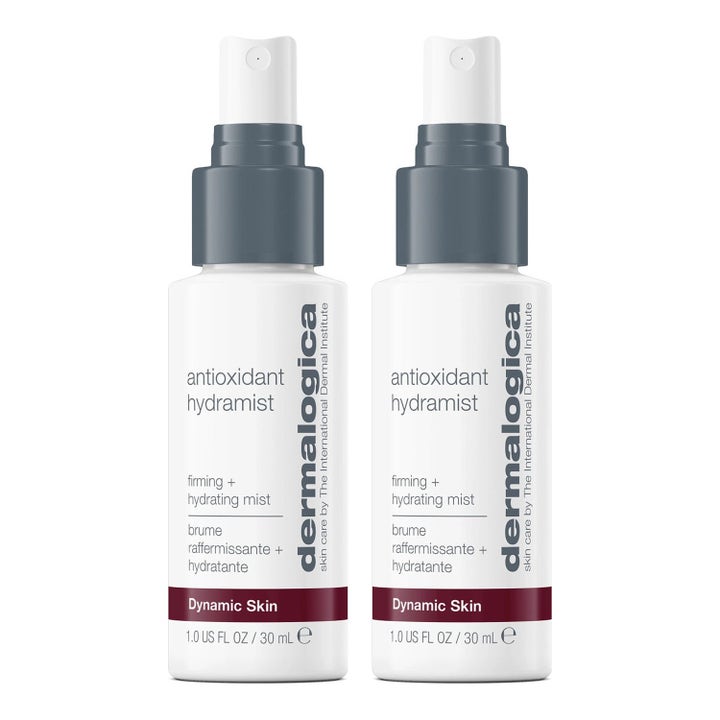 Dermalogica Antioxidant Hydramist 30 ml opstrammende ansigtsspray der fugter huden i to hvide sprayflasker