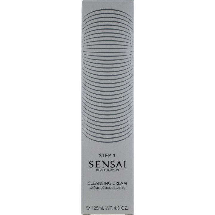 Sensai Silky Purifying Cleansing Cream Step 1 125 ml rensecreme i grå æske med mønster af fine ovale linjer