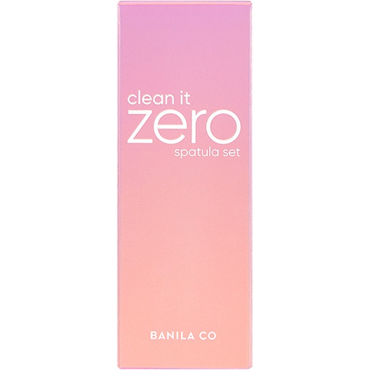 Banila Co Clean It Zero Spatula Set 1 stk hudplejeværktøj i en lyserød og ferskenfarvet gradient æske