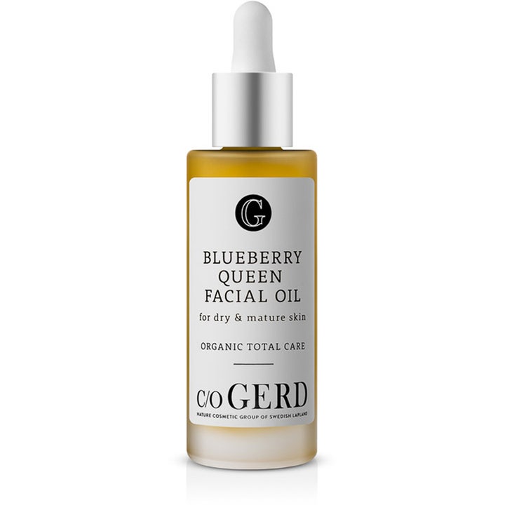 c/o Gerd Blueberry Queen Facial Oil 30 ml nærende ansigtsolie til tør og moden hud i glasflaske med pipette