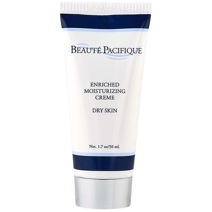 Beauté Pacifique Enriched Moisturizing Creme 50 ml fugtgivende dagcreme i hvid tube med blå bånd og sølvlåg