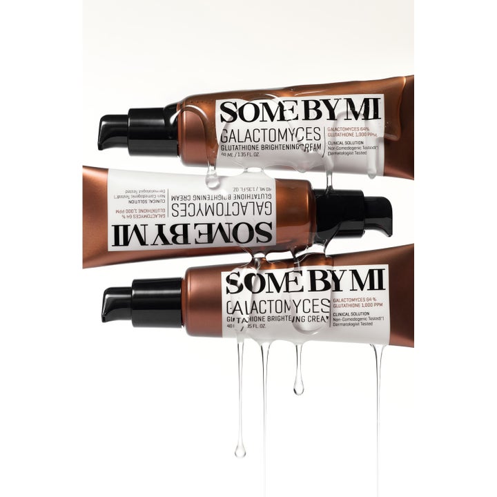 Some By Mi Galactomyces Glutathione Brightening Cream 40 ml lysnende dagcreme i bronzefarvede tuber med klar dryppende gel