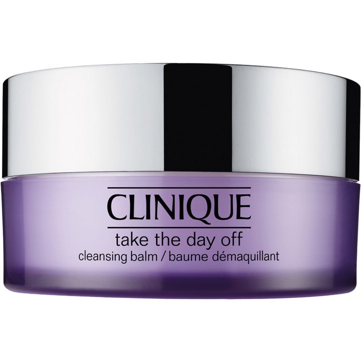 Clinique Take The Day Off Cleansing Balm 125 ml ansigtsrens i lilla krukke med skinnende sølvlåg