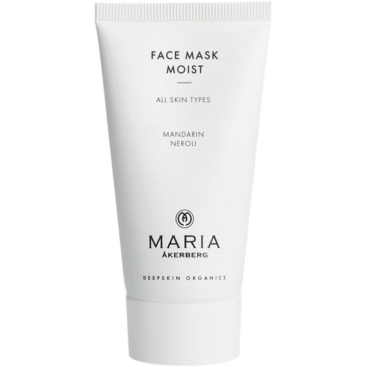 Maria Åkerberg Face Mask Moist fugtgivende ansigtsmaske i hvid tube med mandarin og neroli