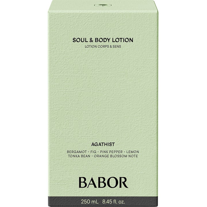 Babor Soul & Body Lotion Agathist 250 ml fugtgivende bodylotion i lysegrøn tekstureret papæske med duftnoter