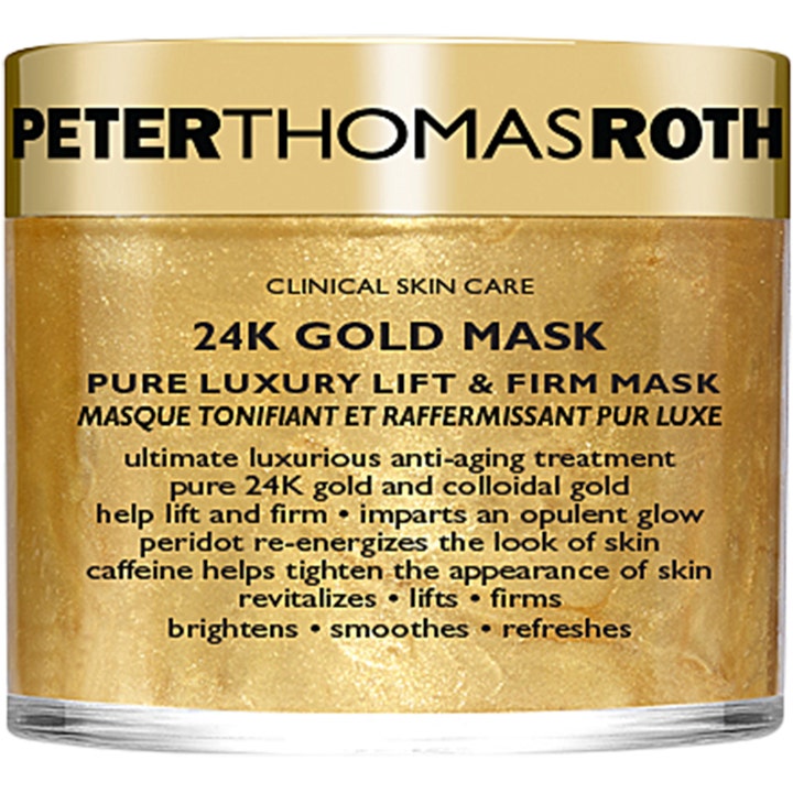 Peter Thomas Roth 24K Gold Mask opstrammende ansigtsmaske i krukke med glitrende guldtekstur og guldlåg