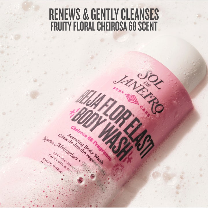 Sol de Janeiro Beija Flor Skin-Renewing Body Wash 385 ml fugtgivende showergel med cremet konsistens fra lyserød flaske