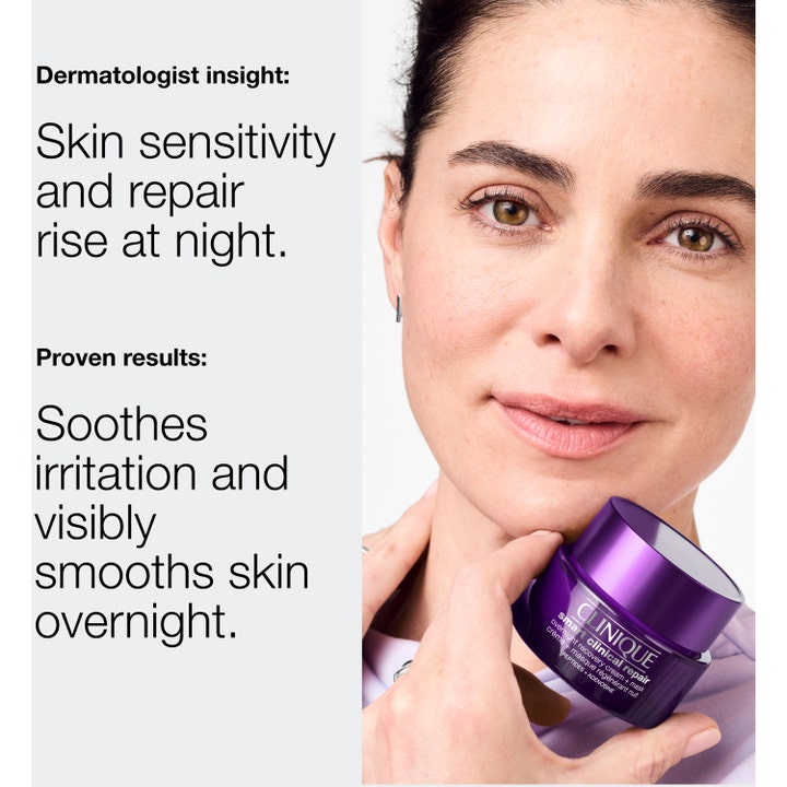 Clinique Smart Clinical Repair Overnight Recovery Cream and Mask 50 ml lilla krukke der beroliger og udglatter huden.