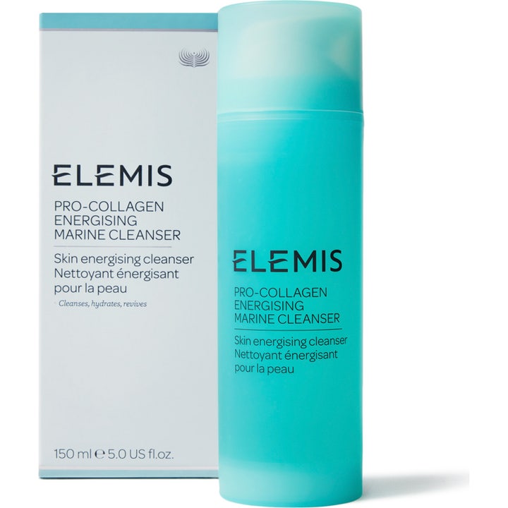 Elemis Pro-Collagen Energising Marine Cleanser 150 ml energigivende rengøringsgel i turkis flaske og hvid æske