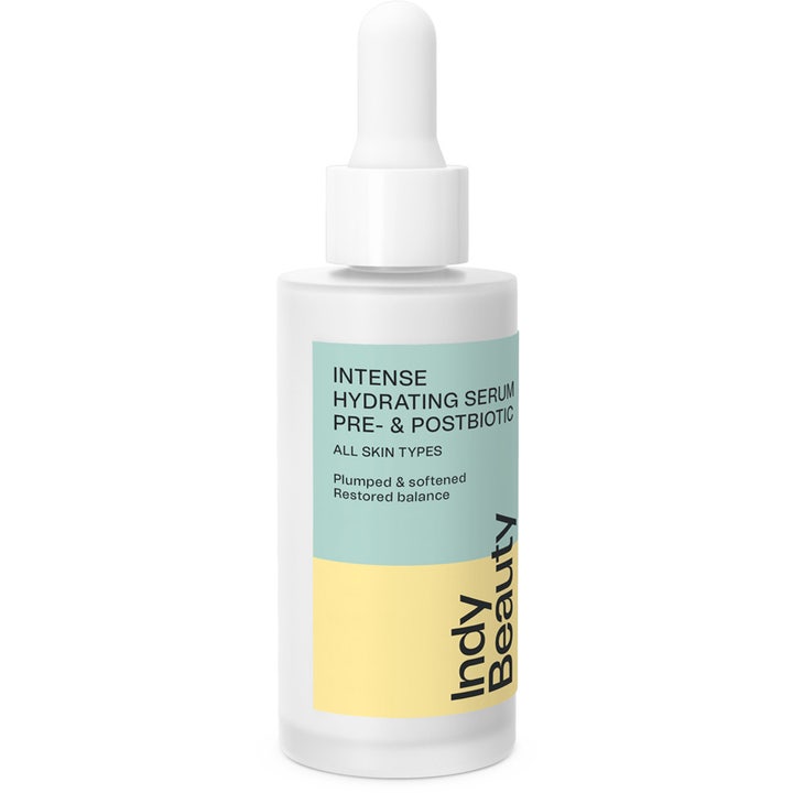 Indy Beauty Intense Hydrating Serum 30 ml fugtgivende ansigtsserum i hvid glasflaske med pipette