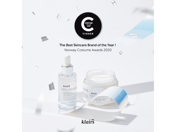 Klairs Freshly Juiced Vitamin E Mask 15 ml fugtgivende ansigtsmaske i krukke med Costume Awards vinderlogo