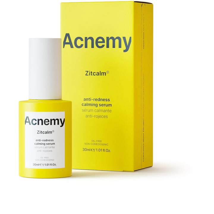 Niche Beauty Lab Acnemy Zitcalm Serum 30 ml beroligende ansigtsserum i gul flaske og æske