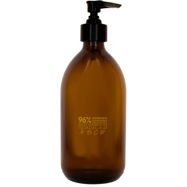 Compagnie de Provence Liquid Marseille Soap Anise Lavender 495 ml håndsæbe i brun flaske med sort pumpe og æteriske olier