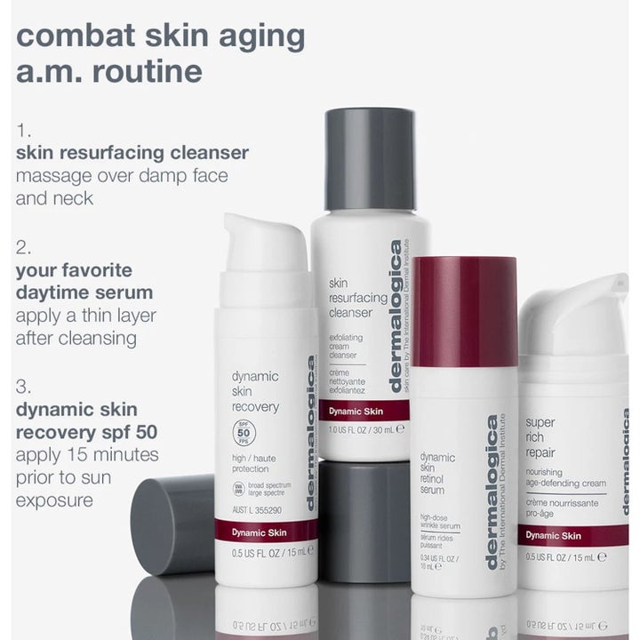 Dermalogica Skin Aging Solutions Duo hudplejesæt med Dynamic Skin Recovery SPF 50 og Skin Resurfacing Cleanser.