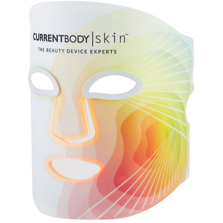 Currentbody Skin LED 4-in-1 Mask beauty tech hvid ansigtsmaske der giver glød med farverigt bølgemønster