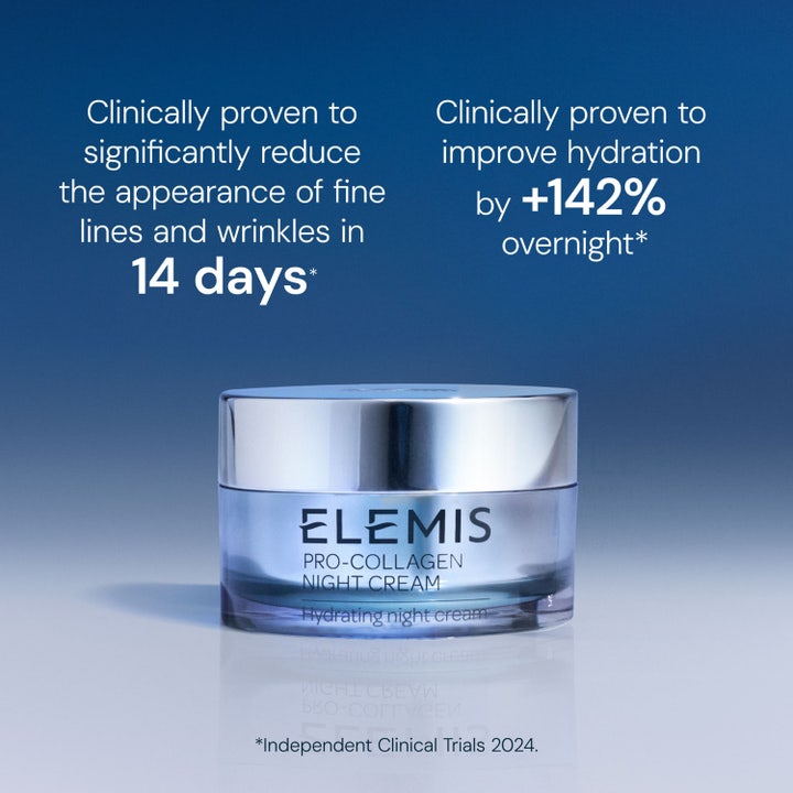 Elemis Pro-Collagen Night Cream 50 ml anti-aging natcreme i blå krukke øger fugt med 142% og mindsker rynker på 14 dage.