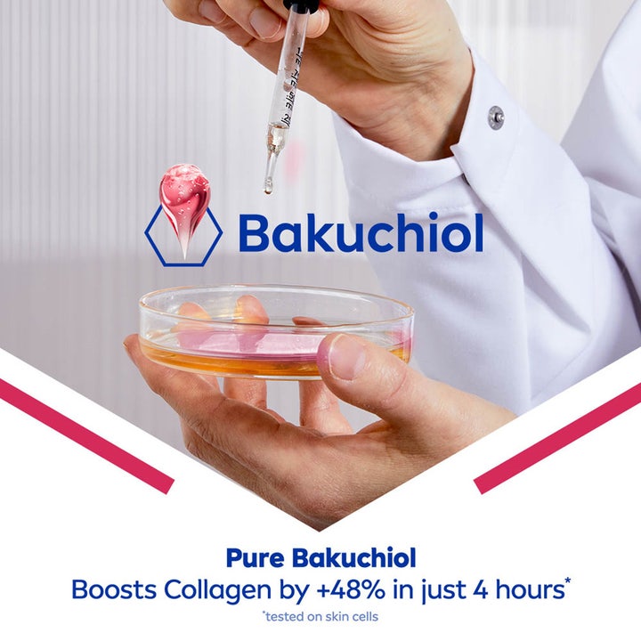 NIVEA Cellular Filler Day Cream 50 ml med Pure Bakuchiol der booster kollagen vist i laboratoriemiljø.