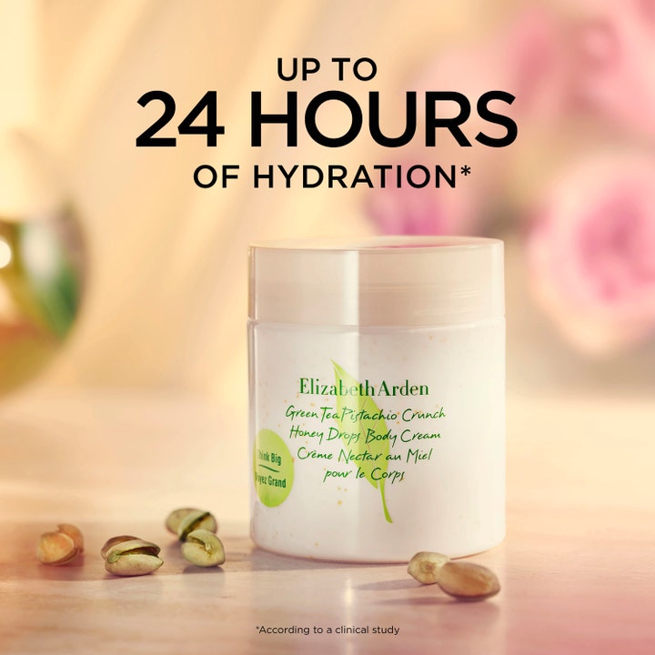 Elizabeth Arden Green Tea Pistachio Body Cream 500 ml fugtgivende kropscreme i hvid krukke med pistacienødder