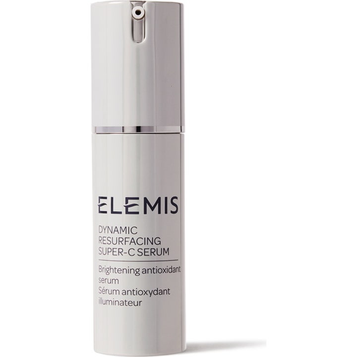 Elemis Dynamic Resurfacing Super-C Serum 30 ml glødgivende ansigtsserum i hvid flaske med praktisk pumpe