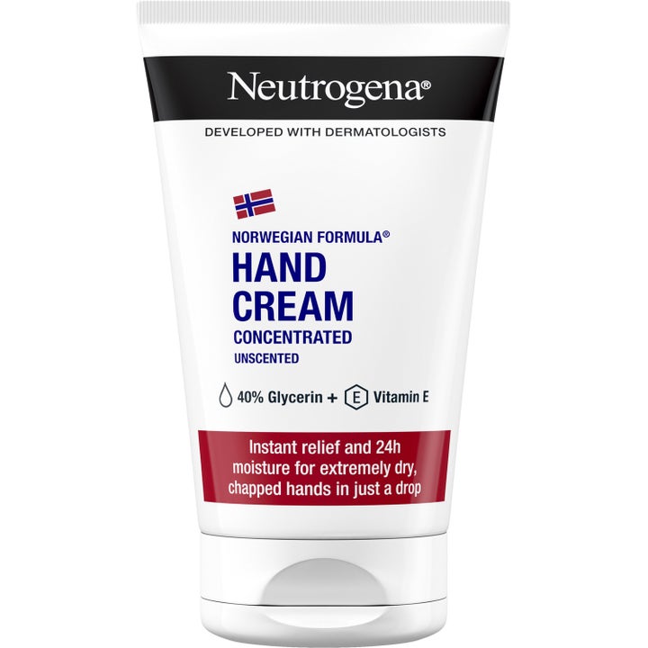 Neutrogena Norwegian Formula Hand Cream Unscented plejende håndcreme i hvid tube med glycerin og vitamin E