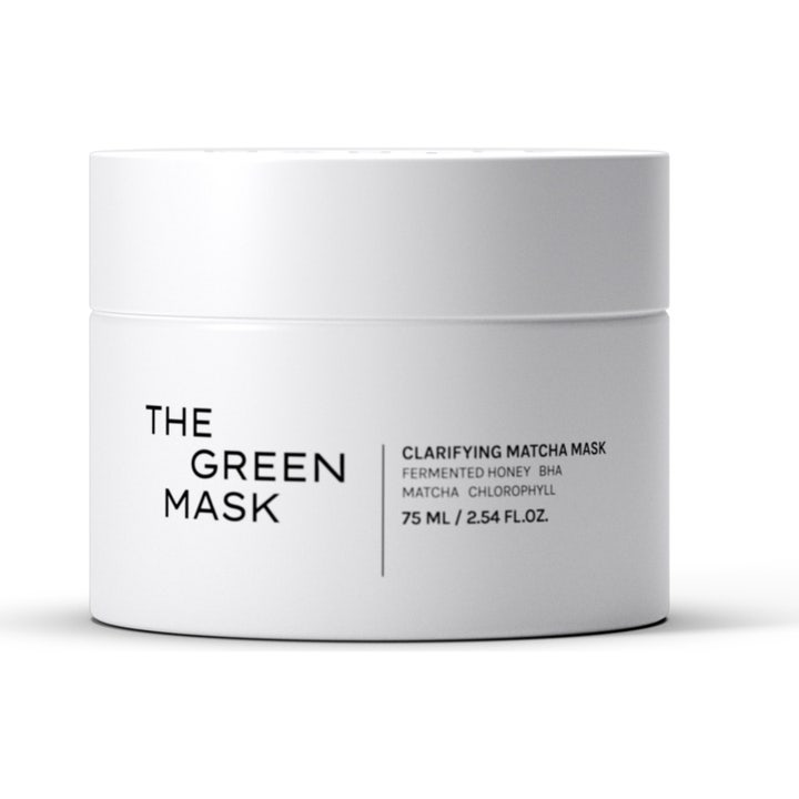 The Green Mask Clarifying Matcha Mask 75 ml eksfolierende ansigtsmaske i hvid krukke med matcha og BHA