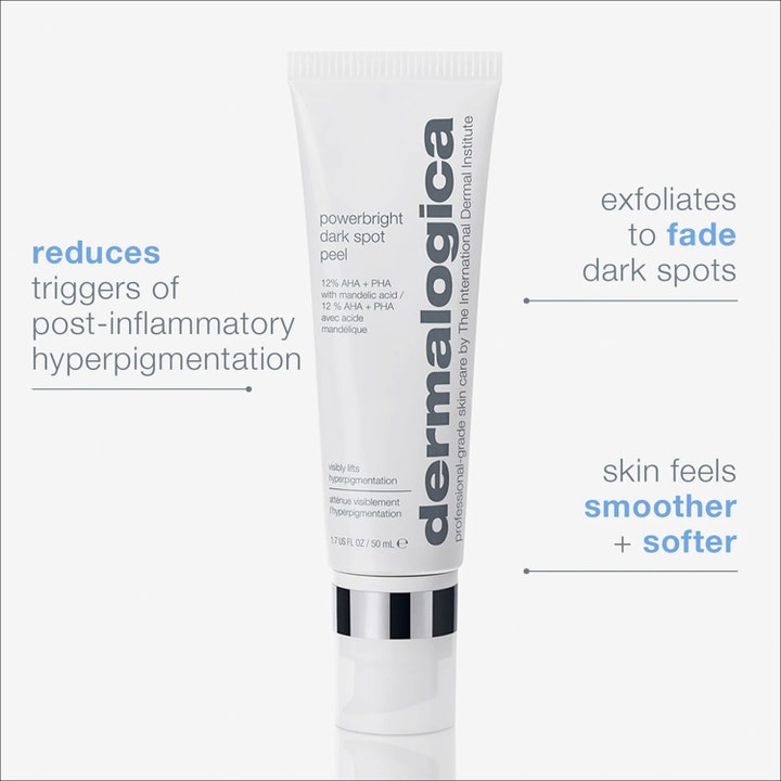 Dermalogica PowerBright Dark Spot Peel 50 ml eksfolierende peeling i hvid tube med AHA og PHA mod mørke pletter