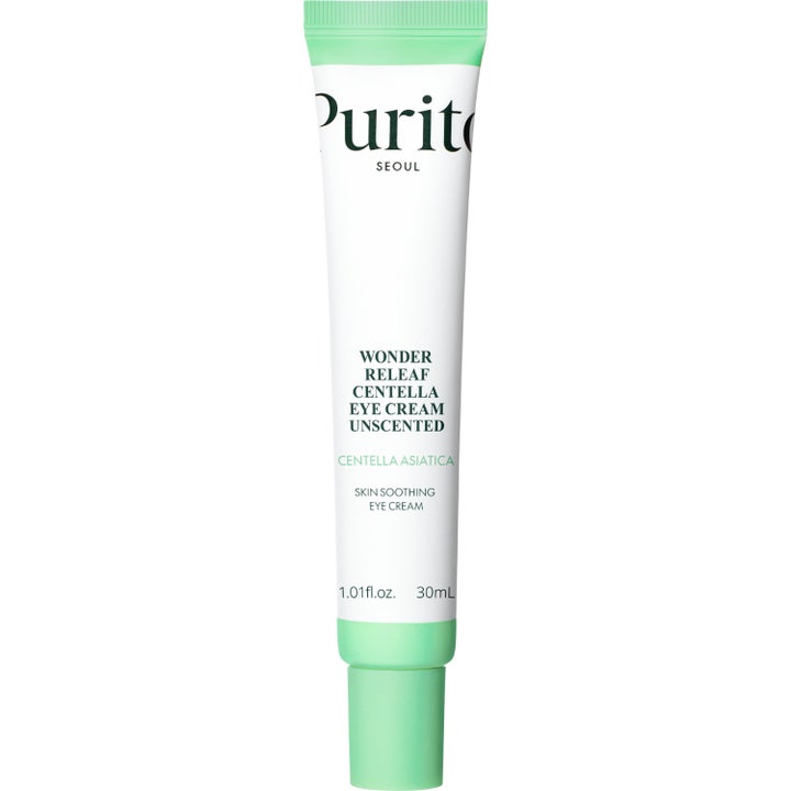 Purito Seoul Wonder Releaf Centella Eye Cream 30 ml beroligende øjencreme i hvid tube med lysegrønt låg