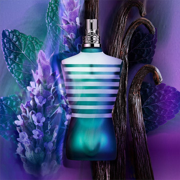 Jean Paul Gaultier Le Male After Shave 125 ml beroliger huden i blåstribet flakon med lavendel og mynte.