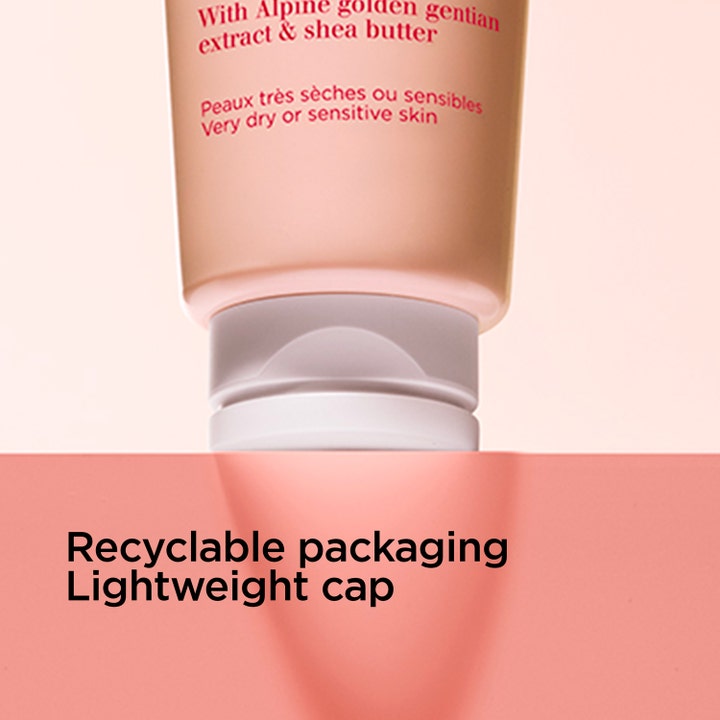Clarins Soothing Gentle Foaming Cleanser 125 ml beroligende rens i ferskenfarvet tube med genanvendelig emballage