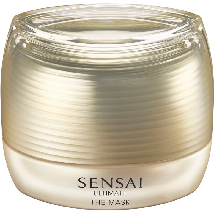 Sensai Ultimate The Mask 75 ml plejende ansigtsmaske i en luksuriøs guldfarvet krukke med rillet struktur