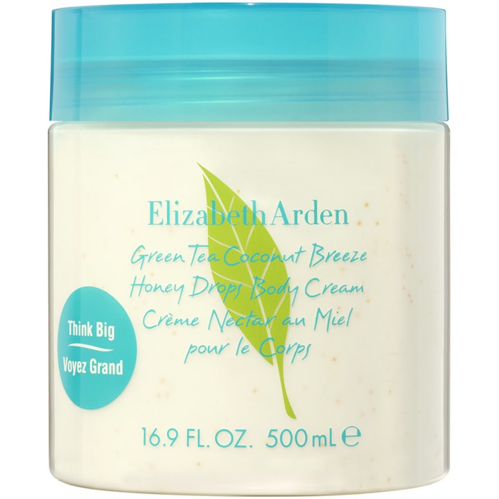 Elizabeth Arden Green Tea Coconut Breeze Honey Drops Body Cream 500 ml fugtgivende kropscreme i krukke med lyseblåt låg
