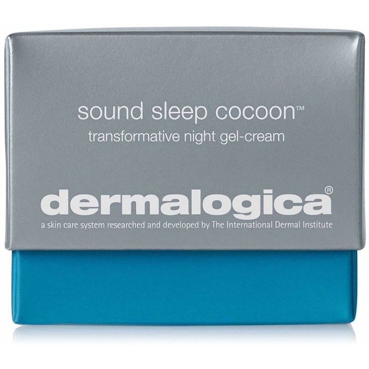 Dermalogica Sound Sleep Cocoon Duo natcreme i grå og blå æske der genopretter huden