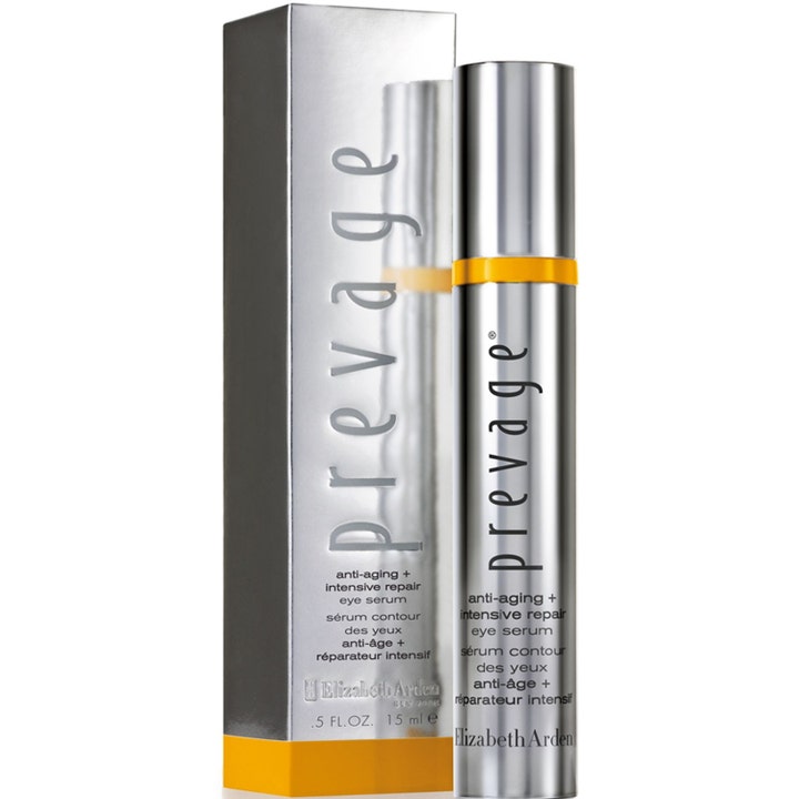 Elizabeth Arden Prevage Intensive Repair Eye Serum 15 ml opstrammende øjenserum i sølvfarvet hylster og æske