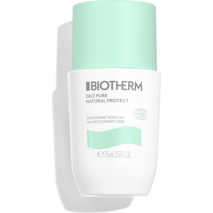 Biotherm Deo Pure Natural Protect 75 ml plejende deodorant i hvid emballage med lysegrønt låg