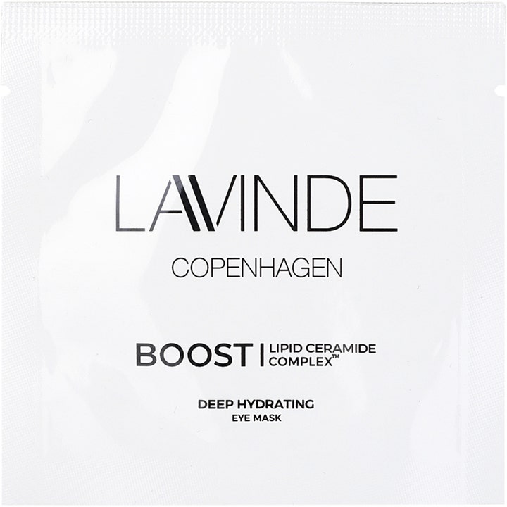 Lavinde Copenhagen Boost Deep Hydrating Eye Mask 2 stk fugtgivende øjenmaske med Lipid Ceramide Complex i hvid sachet