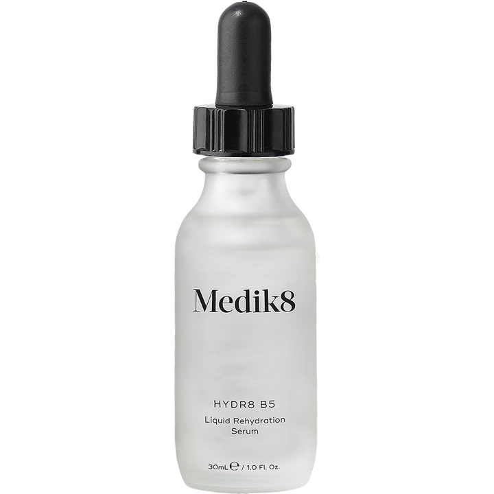Medik8 Hydr8 B5 Liquid Rehydration Serum 30 ml fugtgivende serum der giver intens fugt i frostet glasflaske med pipette