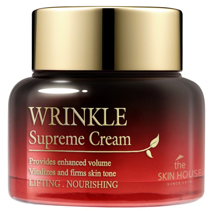 The Skin House Wrinkle Supreme Cream 50 ml opstrammende ansigtscreme mod rynker i rød glaskrukke med guldlåg