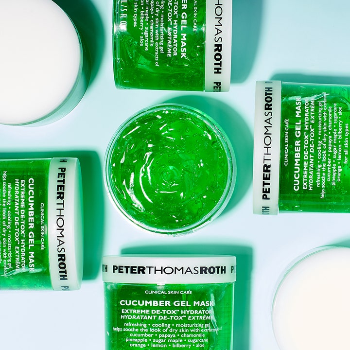 Peter Thomas Roth Cucumber De-Tox Gel Mask 150 ml fugtgivende ansigtsmaske med frisk grøn gel og hvide låg