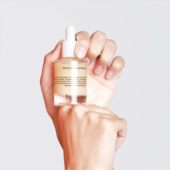 Niche Beauty Lab Transparent Lab Gentle Rejuvenation Serum 30 ml hudfornyende serum i glasflaske med hvid pipette