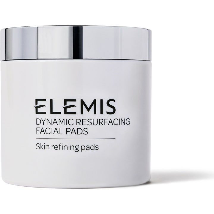 Elemis Dynamic Resurfacing Facial Pads 60 stk eksfolierende pads i hvid krukke med sølvlåg giver glat hud