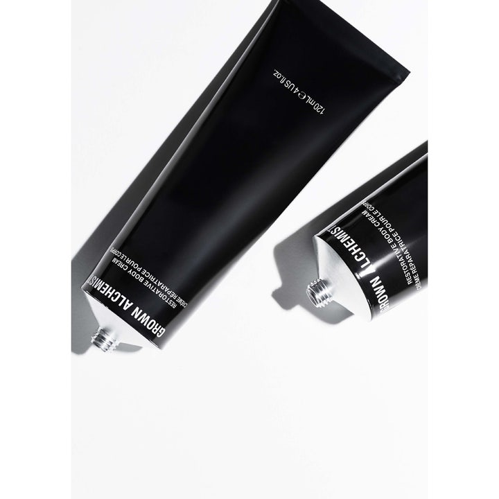 Grown Alchemist Restorative Body Cream 120 ml genopbyggende bodylotion i to sorte tuber uden låg