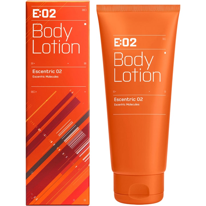 Escentric Molecules Escentric 02 Body Lotion 200 ml i orange tube og æske giver fugtgivende kropspleje