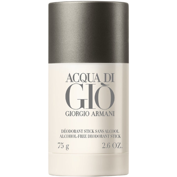 Giorgio Armani Acqua di Giò 75 g alkoholfri deodorant stick i hvid emballage med mat gråt låg.