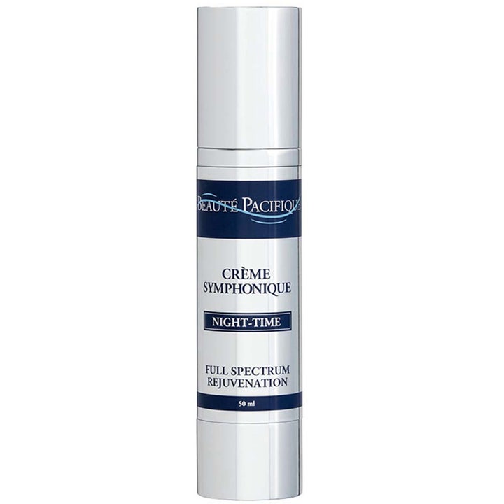 Beauté Pacifique Crème Symphonique Night-Time 50 ml foryngende natcreme i slank hvid pumpeflaske med sølvdetaljer