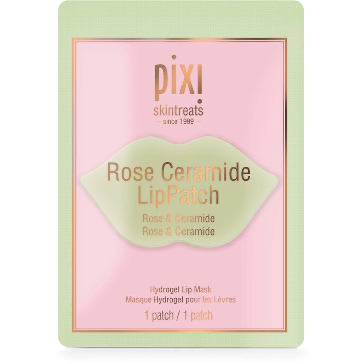 Pixi Rose Ceramide Lip Patch 1 stk plejende læbemaske i lyserød pakke med grønne detaljer