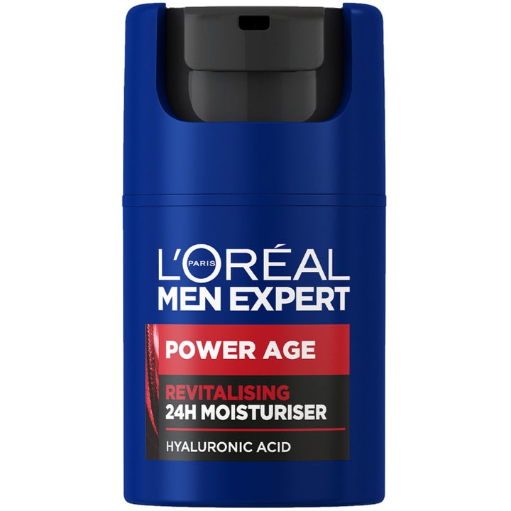 L'Oréal Men Expert Power Age 50 ml fugtighedscreme med hyaluronsyre i en blå pumpeflaske der giver næring