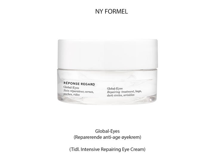 Matis Réponse Regard Global-Eyes 15 ml reparerende øjencreme i klar glaskrukke med hvidt låg