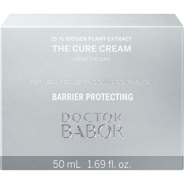 Babor DOC The Cure Cream 50 ml reparerende ansigtscreme i en sammenligning af gammelt og nyt sølvfarvet design